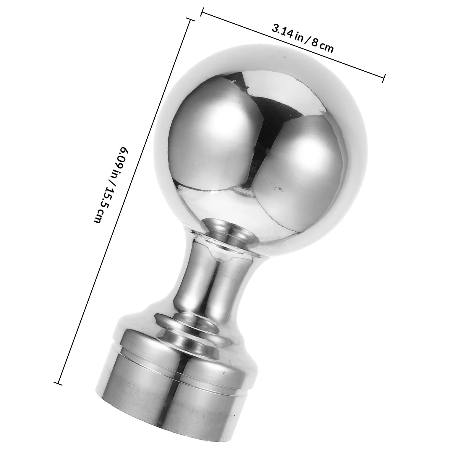 Capacete de Poste Esférico de Aço Inoxidável de 5 Polegadas para Grades de Cerca, Decks, Escadas e Postes de Iluminação - Acessório Esférico para Ferragens