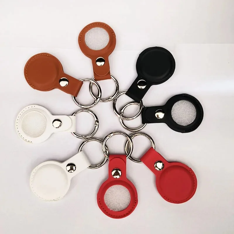 PU Leather Keychain for Apple Airtags Case Anti-scratch Bumper Shell Tracker Pocket Watch Cover Accessories - view 3