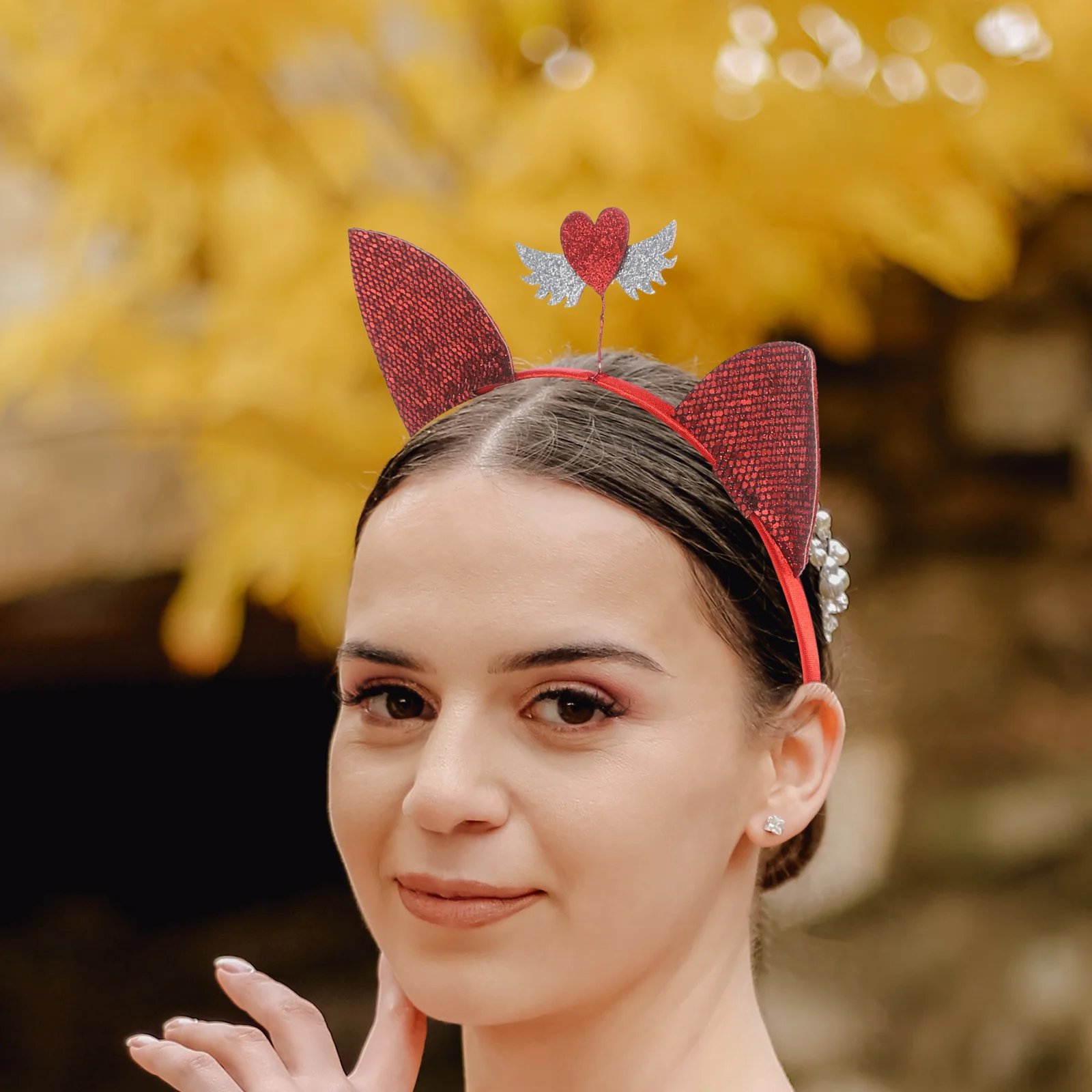 

2 Pieces Heart Wing Headb s Adults Valentine Party Accessories Romantic Holiday Headdress Cloth Events