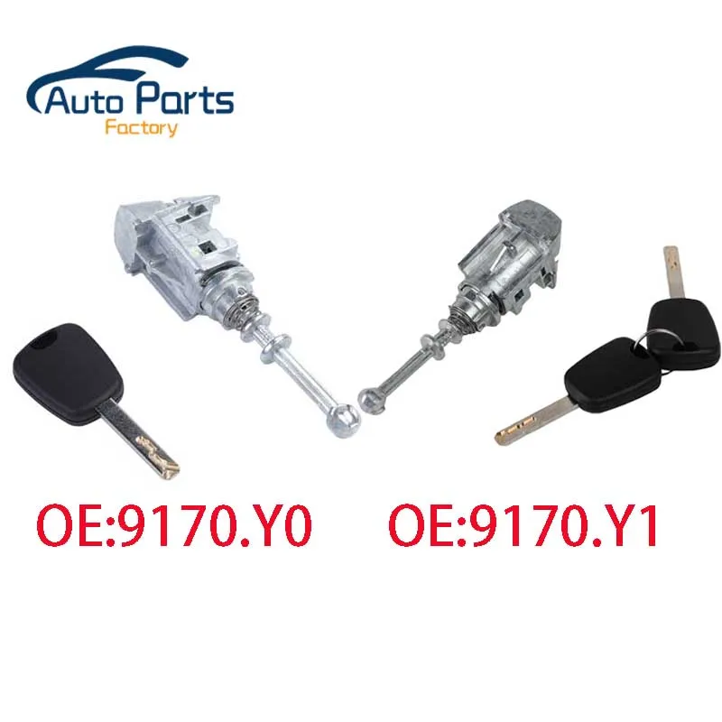 Front Left Ignition Switch Lock Barrel Cylinder With Key For Peugeot 407 Citroen C4 2004-2011 Picasso 2006-2008 9170.Y0 9170.Y1
