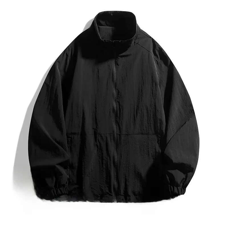 

Новинка 2025, мужское уличное повседневное свободное пальто большого размера с воротником-стойкой, рабочая одежда, спортивное пальто, ветрозащитное полиэфирное волокно ort Sle