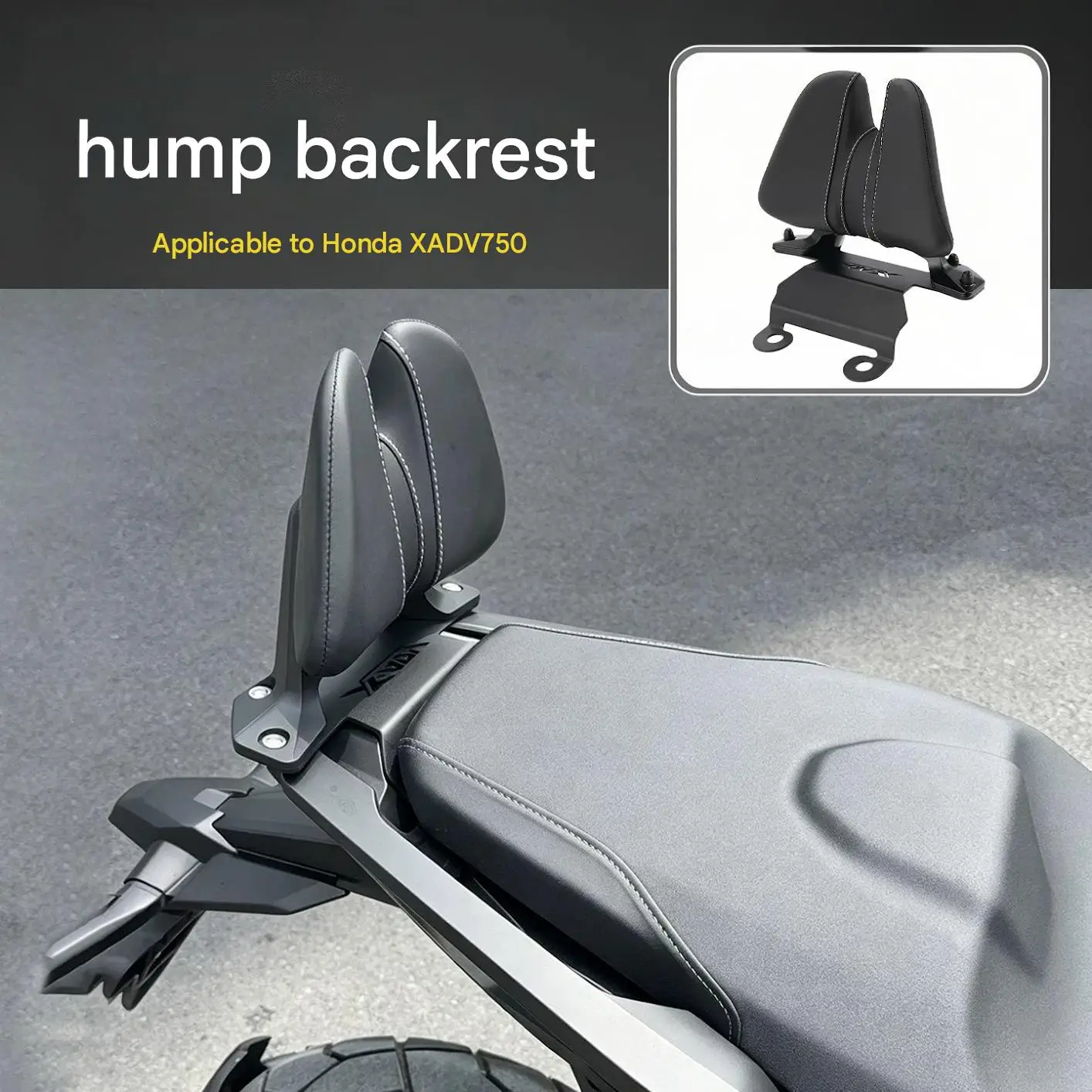 For Honda XADV750 Camel Hump Backrest Accessories with High-Density Soft Sponge Padding Layer Wear-Resistant Leather Surface