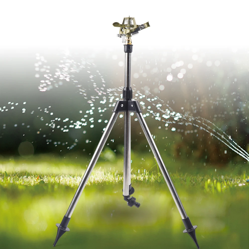 

Adjustable Tripod Sprinkler Irrigation System – Zinc Alloy Nozzle, Stainless Steel Stand, 15-360° Angle Range