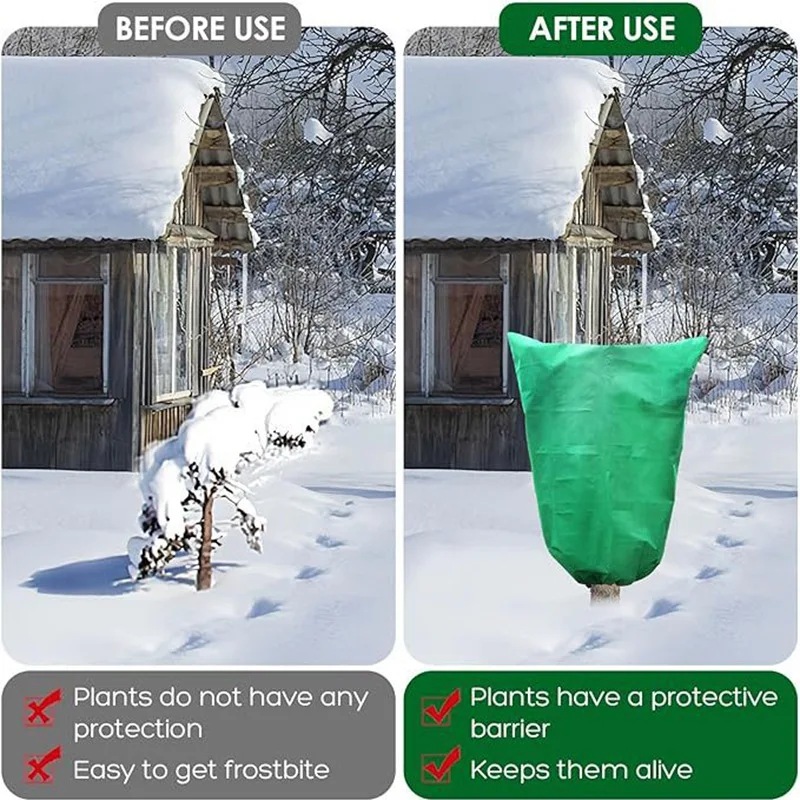 Plant Frost Protection Windproof Insulation Breathable Cover With Drawstring Zipper Design Winter Plant Frost Cover ,Cold Wea