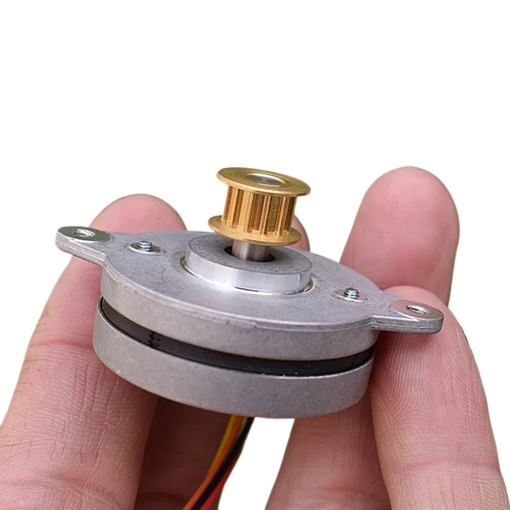 STH-36C0030GAN 36mm Diameter Thin Stepper Motor 0.9 Deg 2-Phase 4-Wire Stepping Engine Copper Pulley for Monitoring Pan Tilt