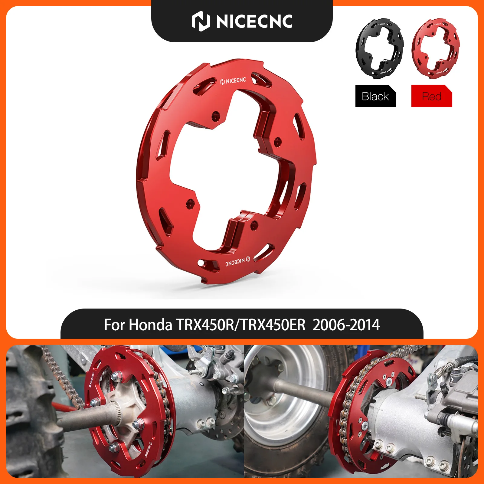 NICECNC For Honda TRX450R TRX450ER 2006-2014 2PCS Sprocket Chain Guards Aluminum ATV Accessories Prevent Chain From Slipping Off