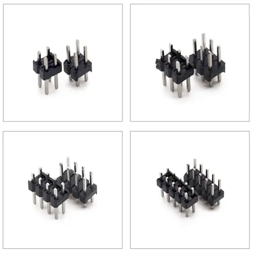 2.54mm Male Pin Header Dual Row DIP Connector Kit 2/3/4/5/6/7/8/9/10/12Pin Straight Header Pin  (Male-Pin-Dual)