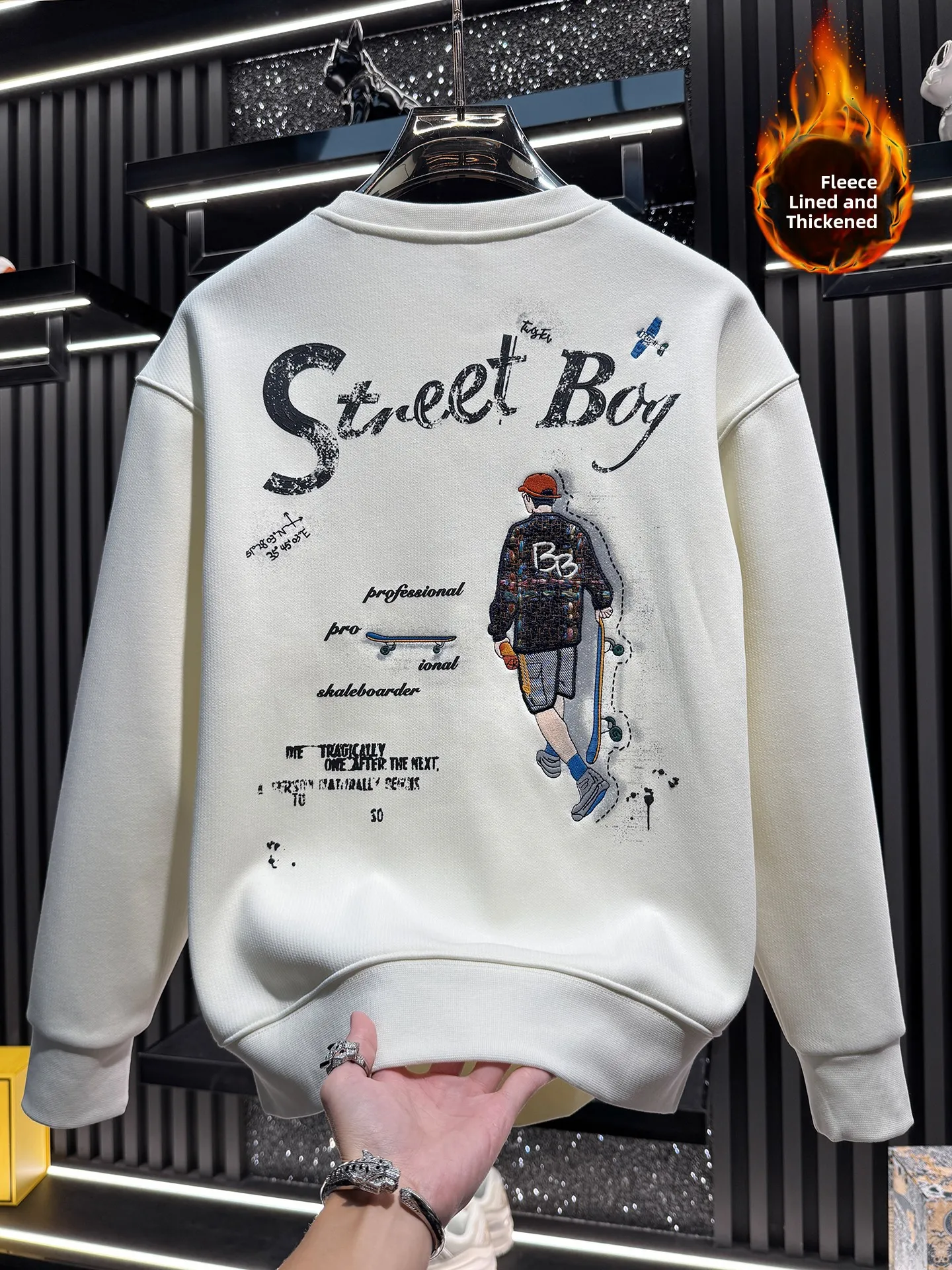 

Мужская толстовка Thiened Fce с капюшоном, длинными рукавами, принтом и вышивкой, высококачественная, с мультяшным рисунком, для повседневной носки зимой