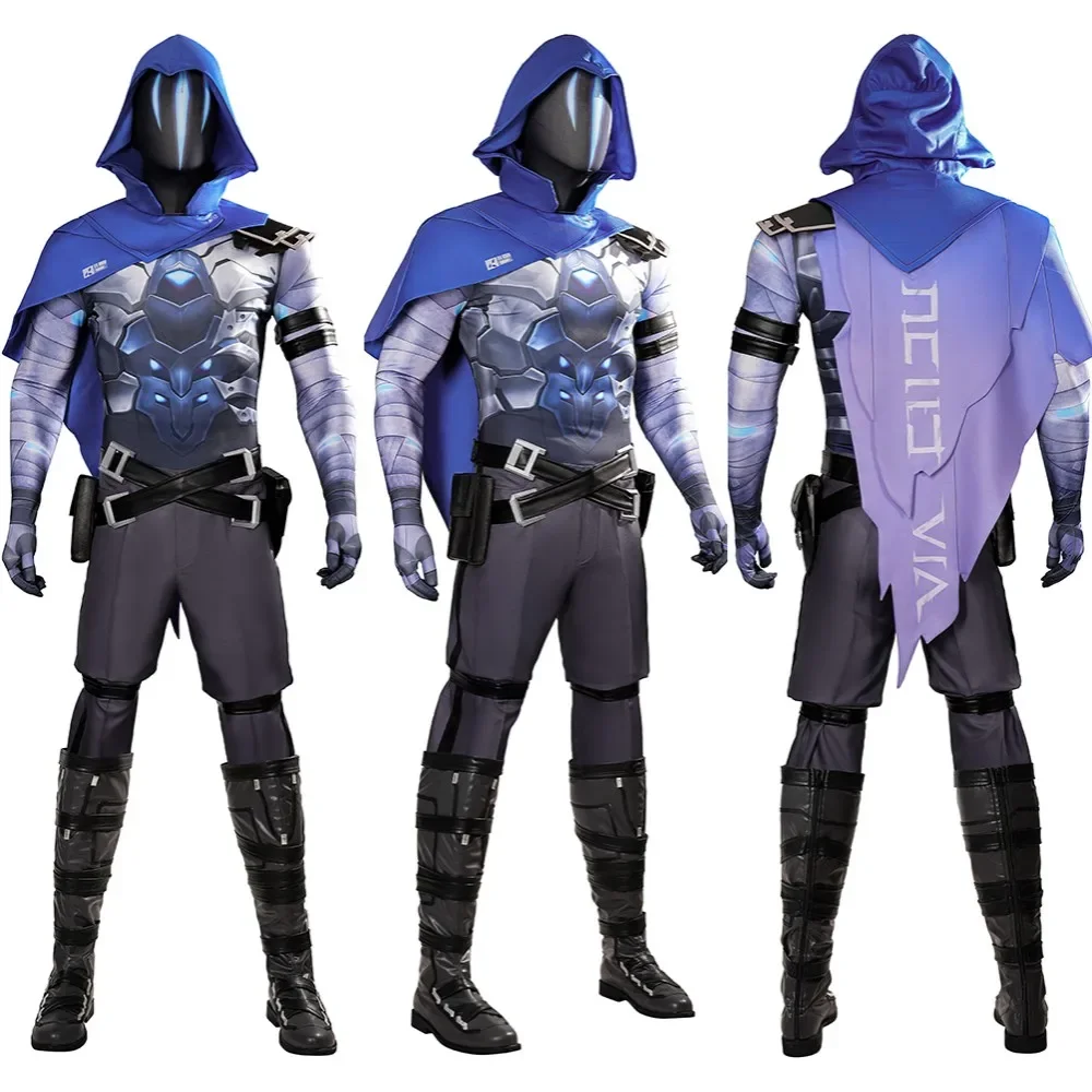 

Omen Costumes Game Valorant Omen Cosplay Costume Top Pants Cape Full Set Christmas Halloween Comic Con Omen Outfit Custom Size