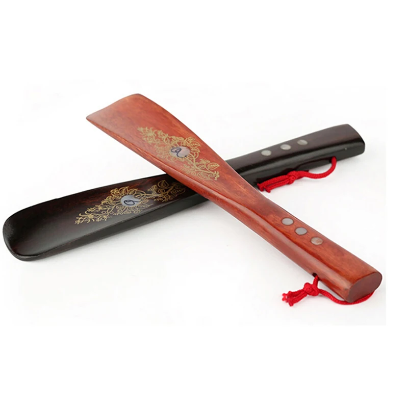 1PC 22cm Wooden Shoe Horn Shoe Durable Handle Shoehorn Accessories Shoe Horns Aid Stick Remover Tool Random Color