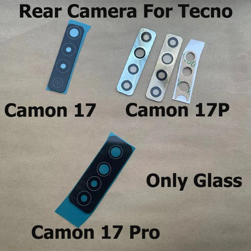 Back Camera For Tecno Camon 17 17P Pro Rear Back Camera Glass Lens Cover With Glue Sticker Repair Parts