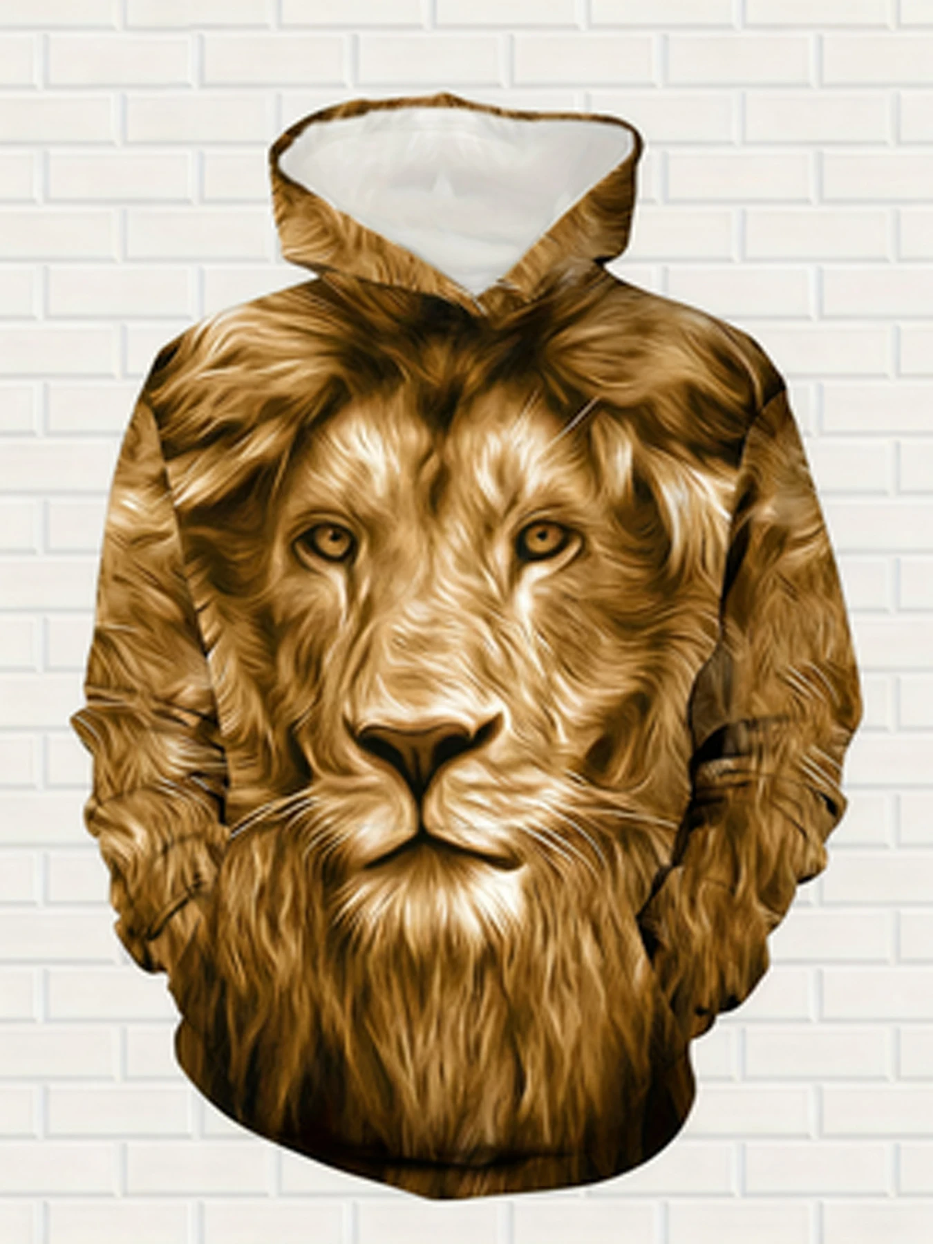 Nuovo arrivo Casual Inverno Autunno Modello leone Felpa con cappuccio e pantaloni stampati in 3D Set Tuta Set da 2 pezzi Abbigliamento sportivo da uomo