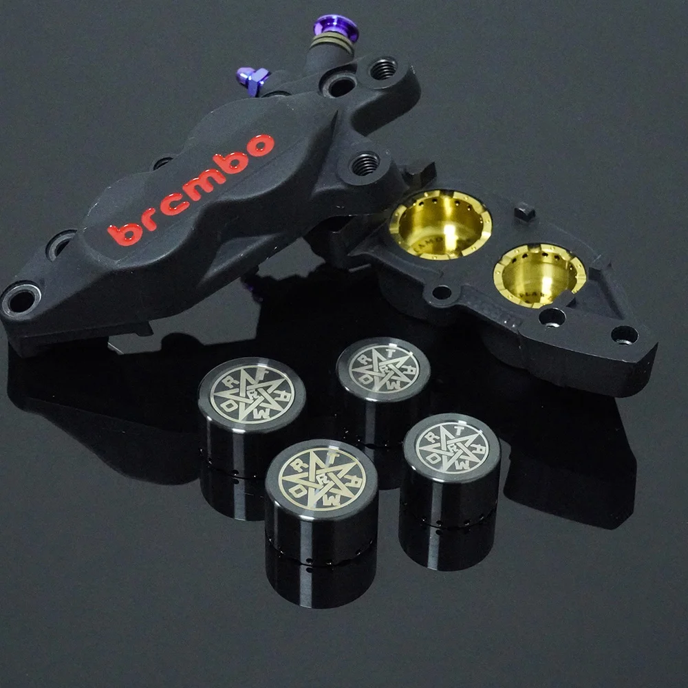 FLAWLESSTI Gr5 Titanium Bolt Brake Caliper Bolt Piston Banjo Bolt Bleeder For Brembo 4 Pot P4-40R P4-40C