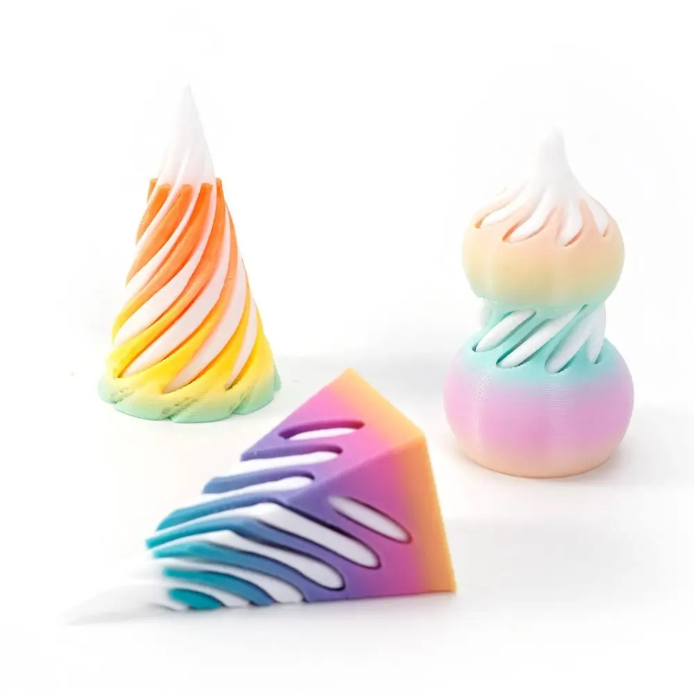 

Passthrough Sculpture 3D Printed Spiral Cone Decorative Vortex Thread Impossible Pyramid Mini Helix Nut