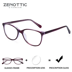 ZENOTTIC-Square Acetate Prescription Glasses for Women, Anti Blue Light, Photochromic,Hyperopia, Progressive Eyeglasses Fashion