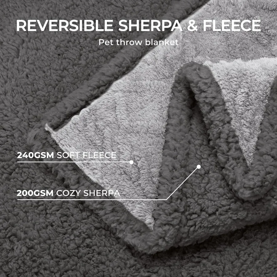 Coperta impermeabile per animali domestici Coperte per cani a prova di pipì liquide per divano letto Divano Reversibile in pile Sherpa Copertura protettiva per mobili per