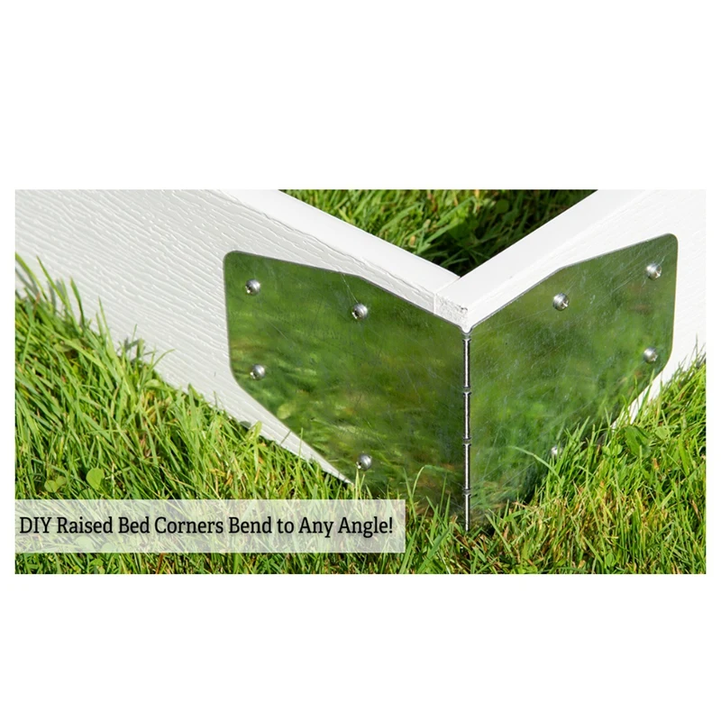 DIY Garden Bed Corners Bend To Any Angle Use With Any Lumber Durable Steel Silver 4PCS