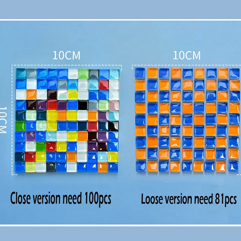 600 szt. 1x1cm płytki z mozaiką szklane płytki z mozaiką do rzemiosła szklana mozaika barwione luzem materiały mozaikowe do dekoracji wnętrz