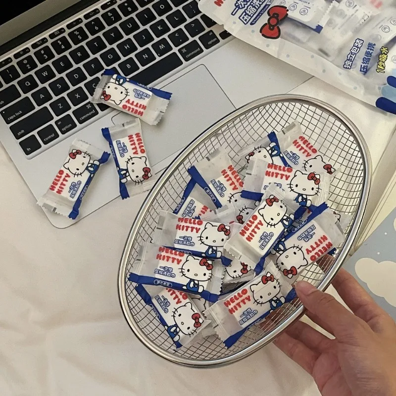 جديد Hot البيع مرحبا كيتي منشفة مضغوطة للاستعمال مرة واحدة المحمولة المستقلة حزمة صغيرة منشفة الوجه للنزهات السفر #3