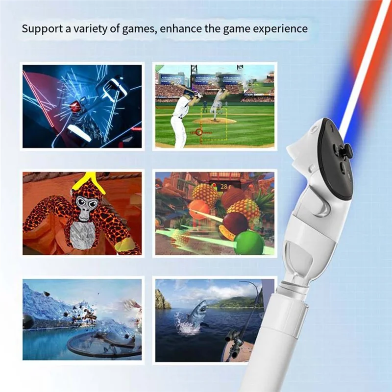VR Extension Handle VR Game Controllers Handle Extension Pole Lightsaber Handles Extension Grips For Meta Quest 3S VR