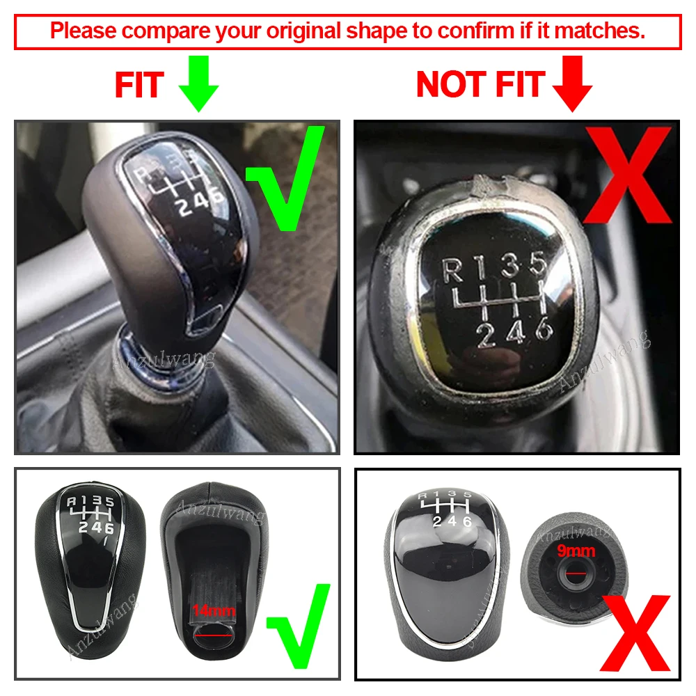 Car 6 Speed PU Leather Lever Stick Shifter Knob MT Gear Shift Knob For Kia K2 K3 K4 Sportage for Hyundai IX25 Creta 2012-2016