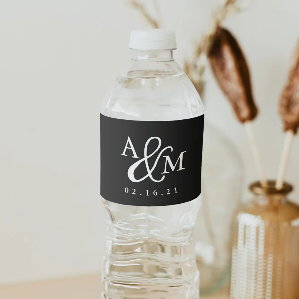 30Pcs Personalized Any Text Bottle Stickers Labels Stickers Custom Name Text Birthdays Baptism Wedding Bar Mitzvah Decor