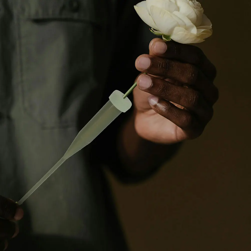 

100 Pcs Fresh Flowers Arrangement Tube Cutting Tubes Floral Bouquet Supplies Water Vials Olive Green with Caps