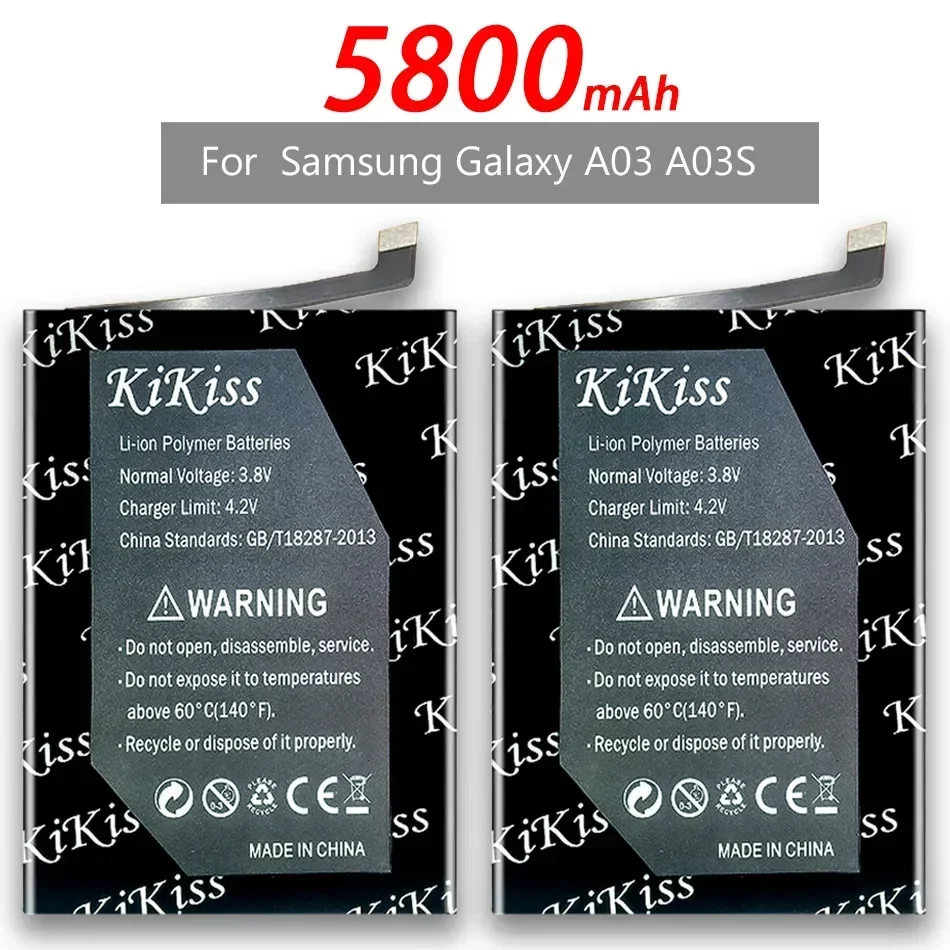 Аккумулятор KiKiss для телефона Samsung A02S M02S M025 F02s A03 A03S HQ-50S (A02S) HQ-50SD (A03) 5800 мАч + номер трека.