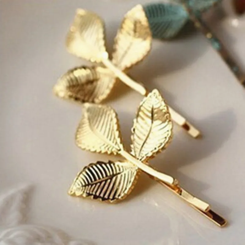 Retro Leaves Hairpins Atmosphere Golden Leaf Hairpin Woman Girls Hair Accessories New Hot Sale Fashion Gifts