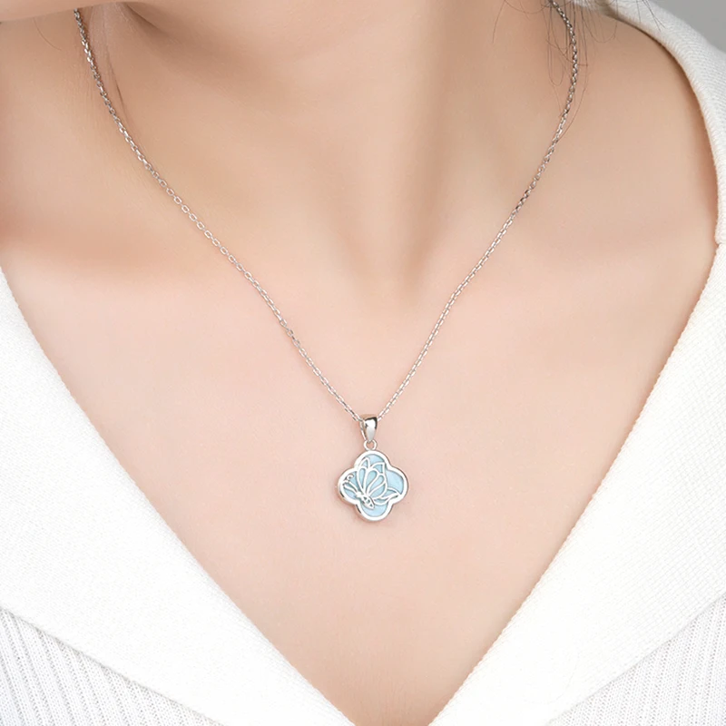 XYOP 925 Sterling Silver Stretch Recreates Natural Larimar Necklace Jewelry For A Personal Gathering