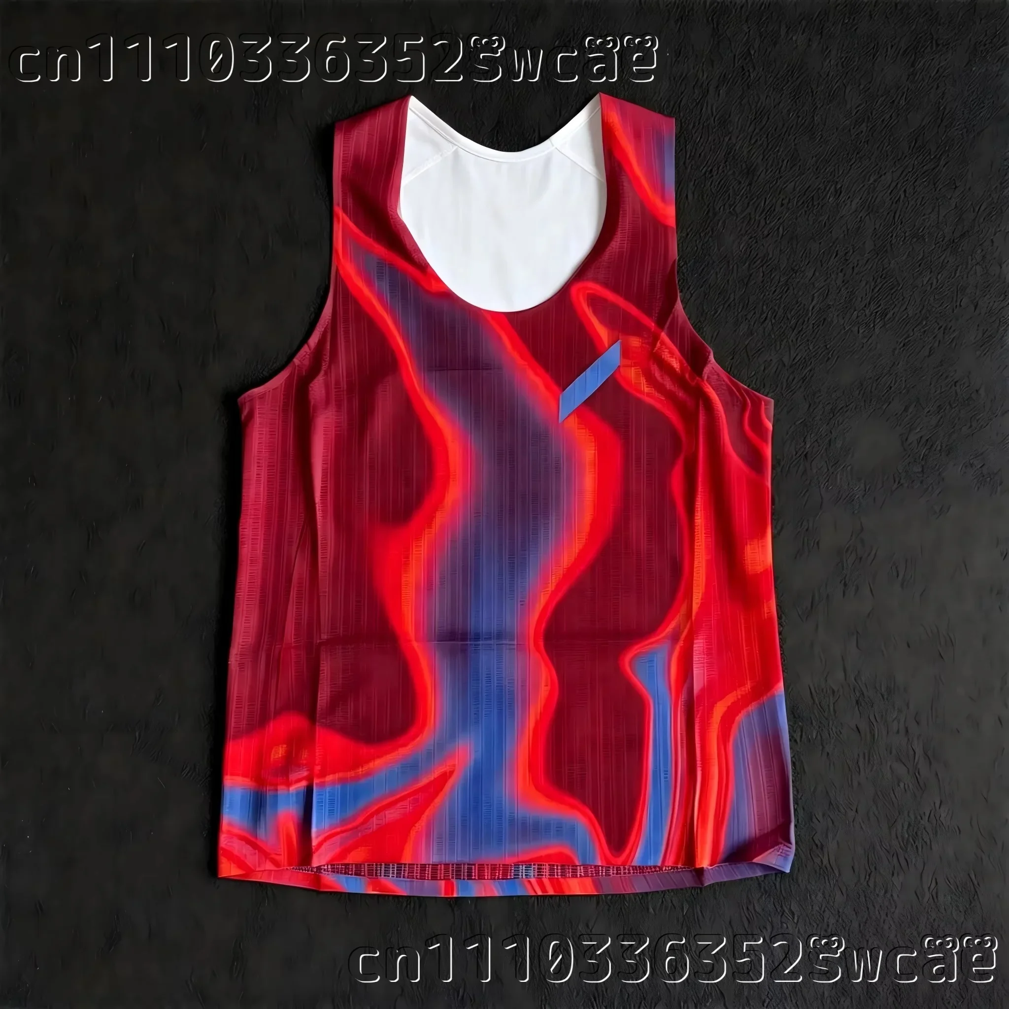 Wellenmuster-Lauf-Tanktop, atmungsaktives Mesh-Sportshirt, ärmelloses Shirt für Fitness, Marathon-Training, Familien-Set – Detail 15