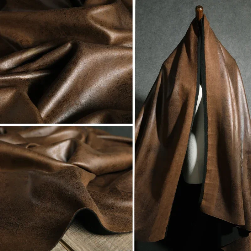 

Кожаная ткань с желтыми точками сушеного дерева для сумки, куртки, дизайнерской одежды, одежды, швейный материал «сделай сам», по метрам