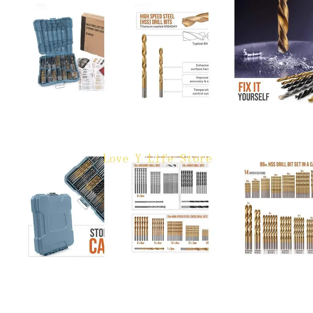 

L74C Twist Drill Bit Accessory Set for Daily Home Maintenance Corrosion Resistance