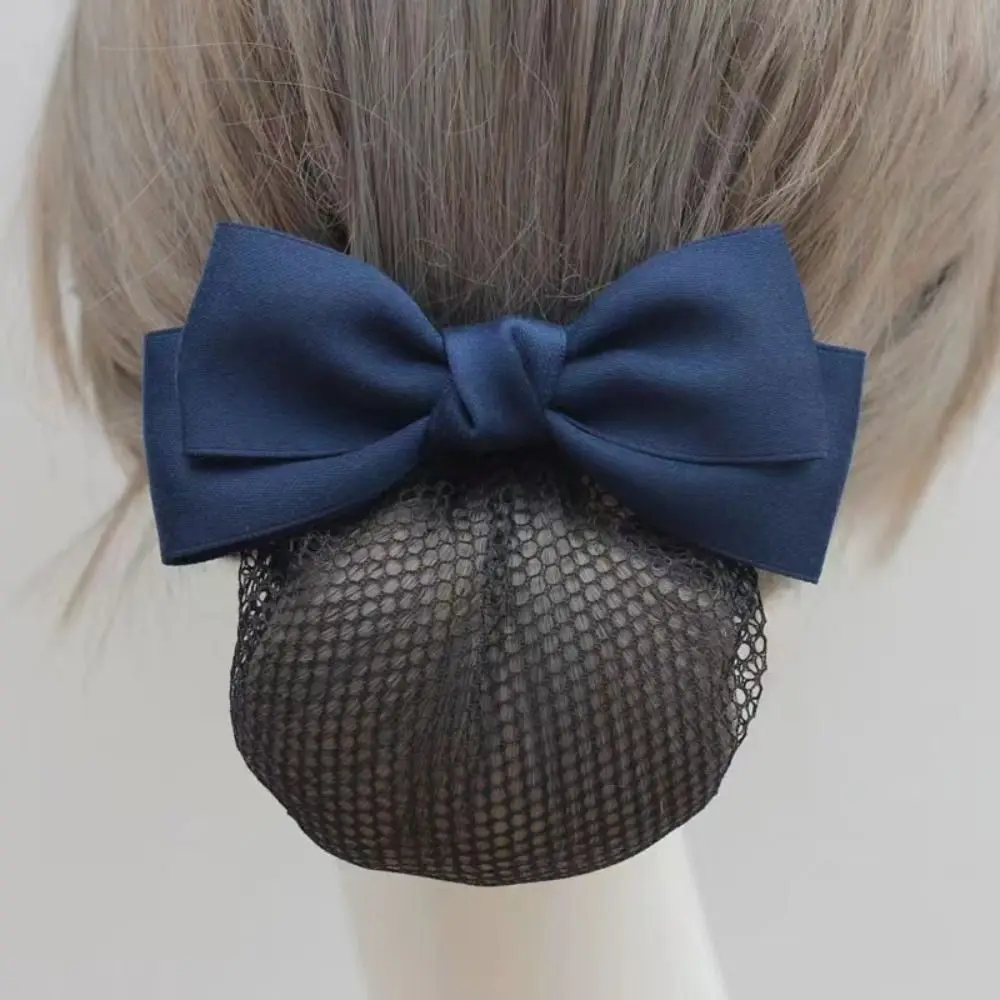 Sweet Ribbon Bowknot Spring Clip Headwear Korean Style Bun Snood Hair Accessories Barrette Nurse Hair Clip Hotel