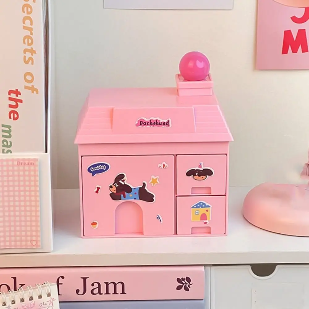 

Detachable Small House Pen Holder Space Saving Kawaii Stationery Storage Drawer Plastic Desk Sundries Container Student