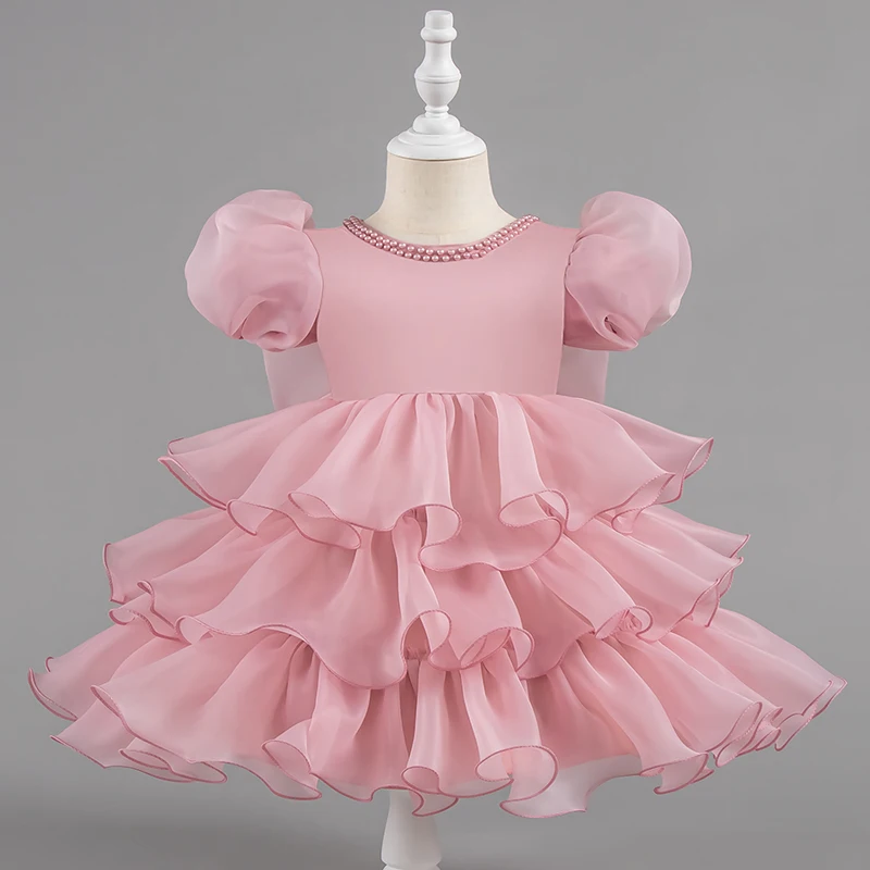 Dress for Children Girls Baby 1st Birthday Toddler Princess Costume Infant Ball Gowns Baptism Party Fluffy Wedding Dress view 4