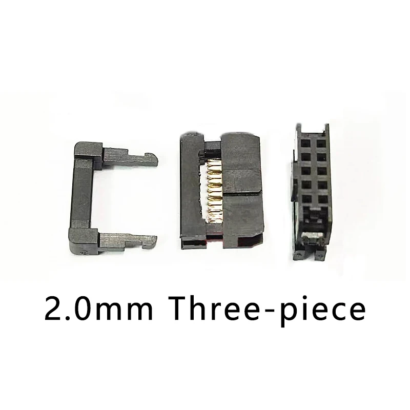 10pcs 2.0/2.54mm Bull Horn Plug IDC Pressure Wire Head FC-10P 14P 16P 20-40P Three-piece