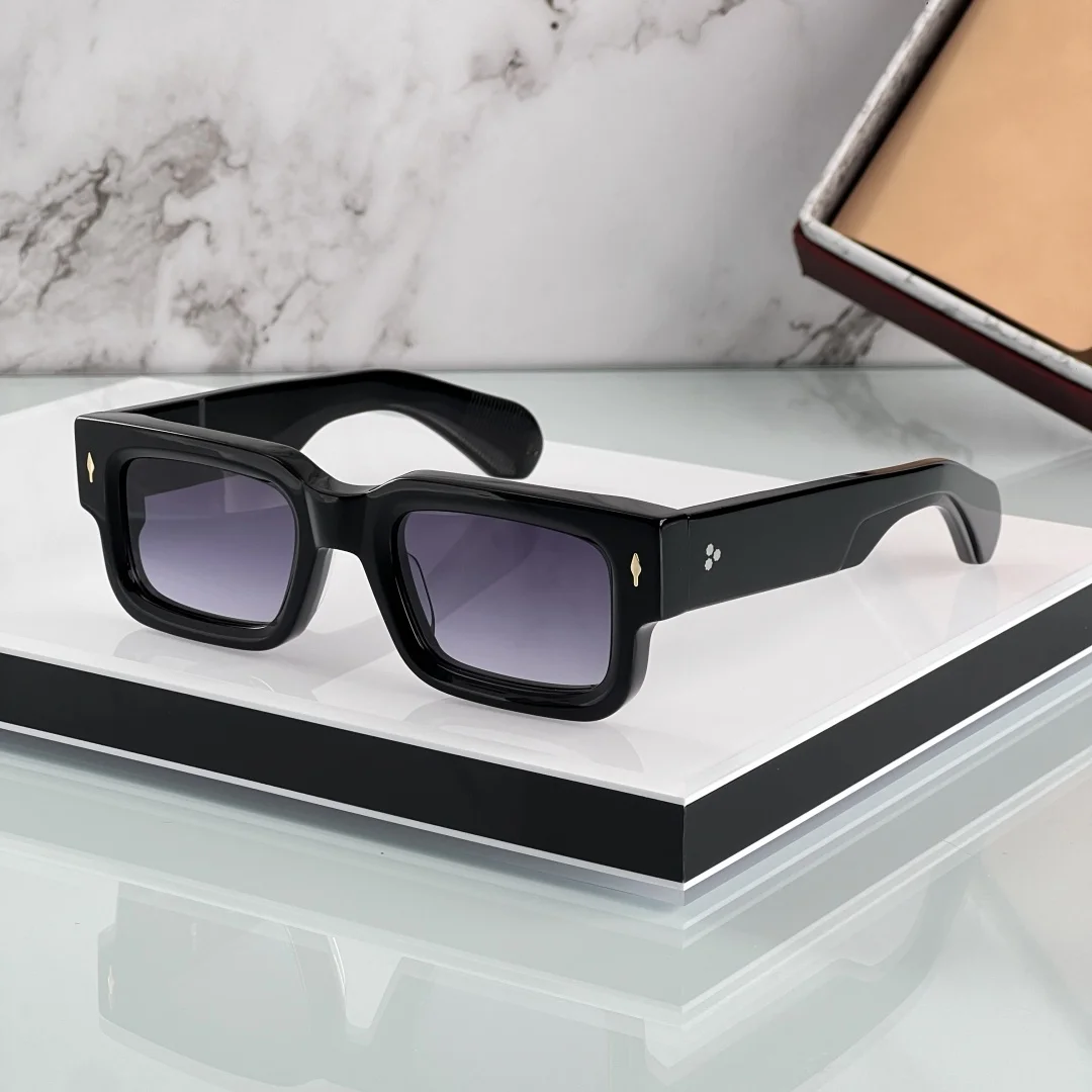 

JMM ASCARI 8mm Acetate Square Sunglasses UV400 Designer Vintage Retro High Quality Handmade Shades for Men Small Face