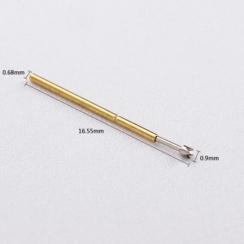 100PCS/bag P50-Q2 Four Claw Plum Blossom Head Spring Test Probe Outer Diameter 0.68mm Length 16.55mm PCB Pogo Pin