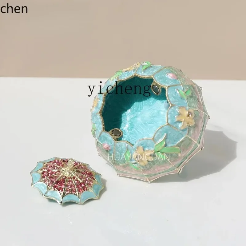 e-26 Chinese Style Enamel Ornament Jewelry Small Storage Creative Home Earring Ring Box