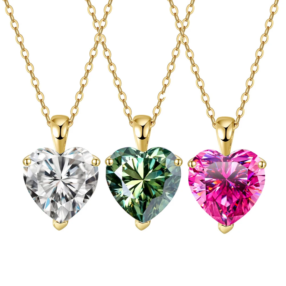 Wedding Heart Necklace Women 1-4ct Moissanite with Certificate 100% Passed Diamond Test S925 Silve Jewelry  Gift of Love