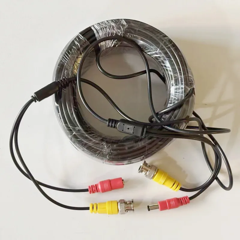 2 IN 1 DC + BNC Connectors BNC Cable 5M/10M/20M/30M coaxial Video Power AHD Cameras Cable for DVR System