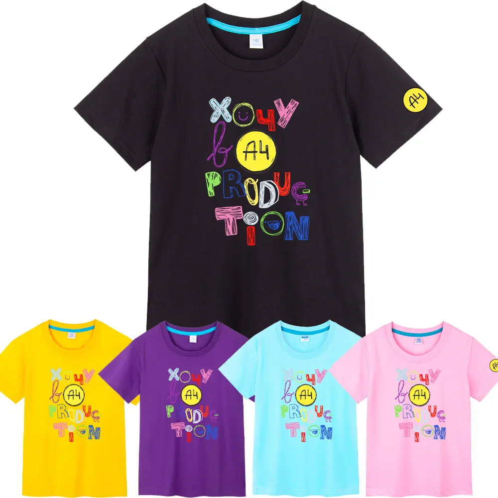 

Влад a4 Бумага Футболка для мальчиков и девочек Merch A4 Детская футболка с короткими рукавами Хлопковые детские футболки для повседневной повседневной носки От 3 до 12 лет