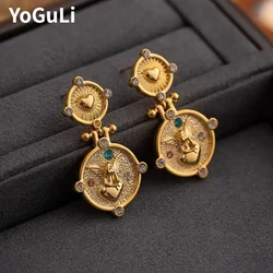 Fashion Jewelry Elegant Temperament Geomtric Gold Color Drop Earrings For Women Female Gifts Delicate Design Ear Accessories