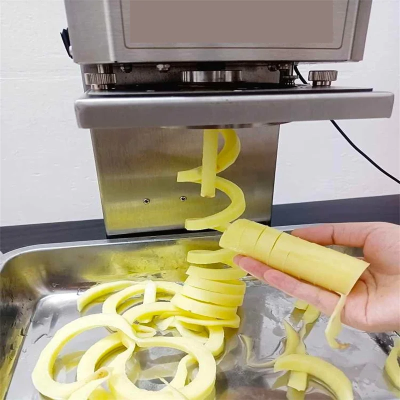 植栽ジャガイモツールサイクロンポテトタワーマシン商業ポテトチップマシン電気スライサー