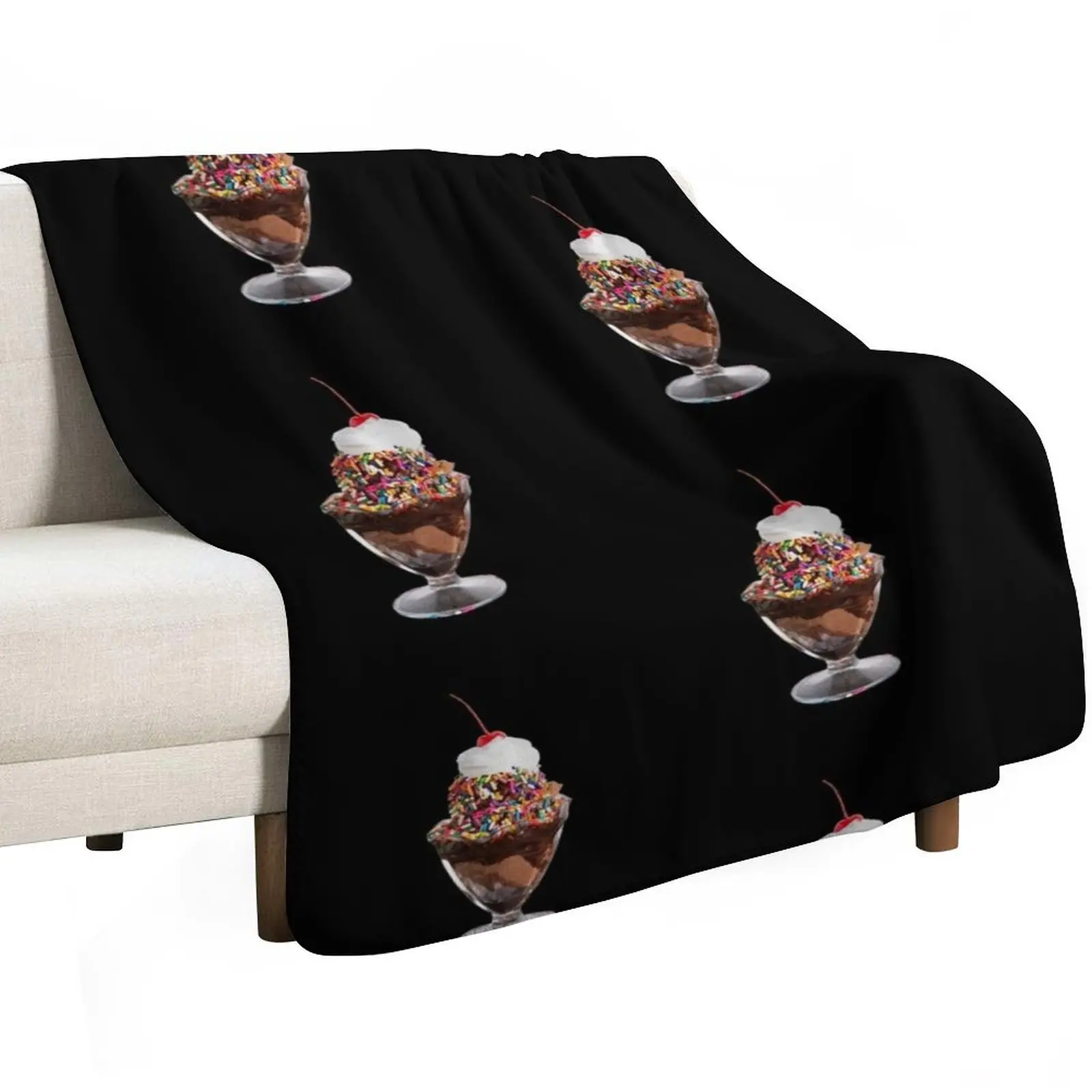 Ice Cream Chocolate Sundae with Sprinkles Throw Blanket Decorative Throw Decoratives For Baby Weighted Loose Sofa Blankets