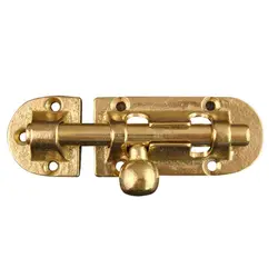 Chinese Style Door Security Slide Latch Lock, 10.5cm Long Barrel Bolt Vintage Brass Door Latch Sliding Lock to Keep You Safe