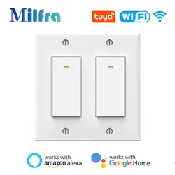 Tuya WiFi Wall Button Switch US Smart Home Wireless Light Physical Switches Voice Remote Control works with Alexa Google Home