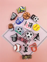 Design Football Sports Shoes Charms Decorations Funny PVC Buckle Accessories Diy Women Clog Shoes Decor Adult Kids Party Gifts