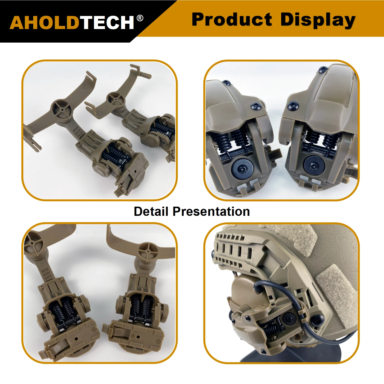 Imagem -04 - Aholdtech-tactical Headphone Titular Rápido Arc Rail Wendy M-lok Rail Adapter Suporte de Headphone Cinta para Comtac Esporte Caça Headset